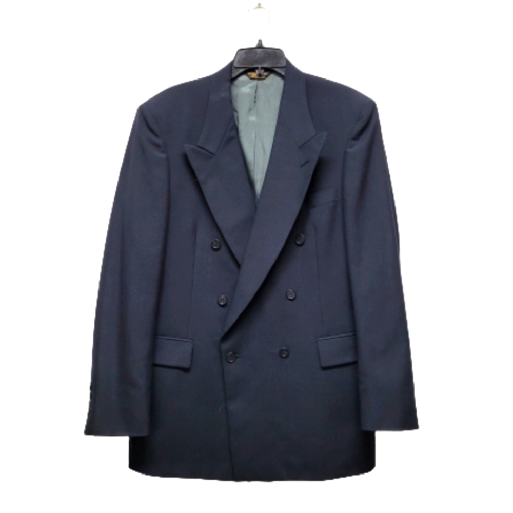 🔥 VINTAGE Johnny Carson Navy Double Breasted Sports Coat 💙💙💙
